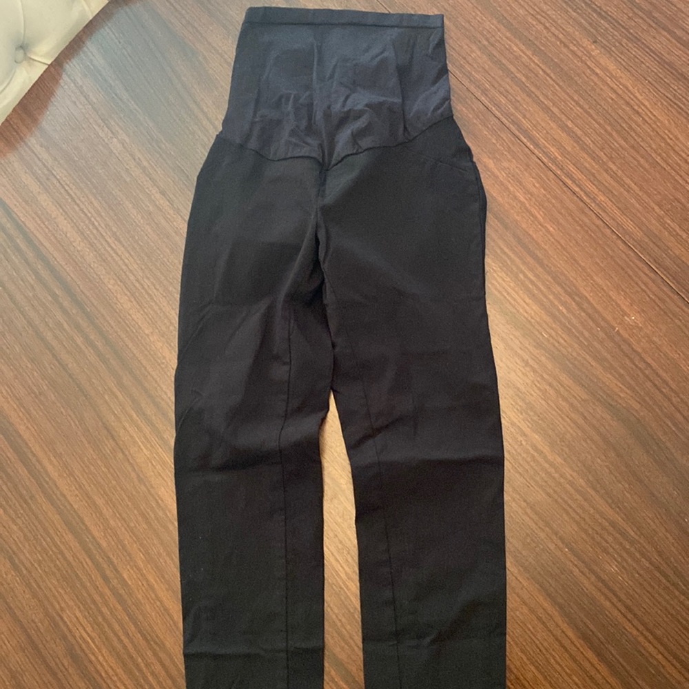 Black fitted maternity pants